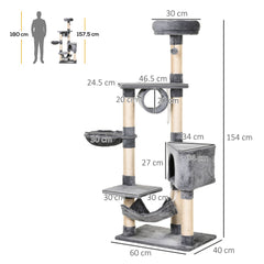 PawHut Cat Tree Condo Tower, Multi