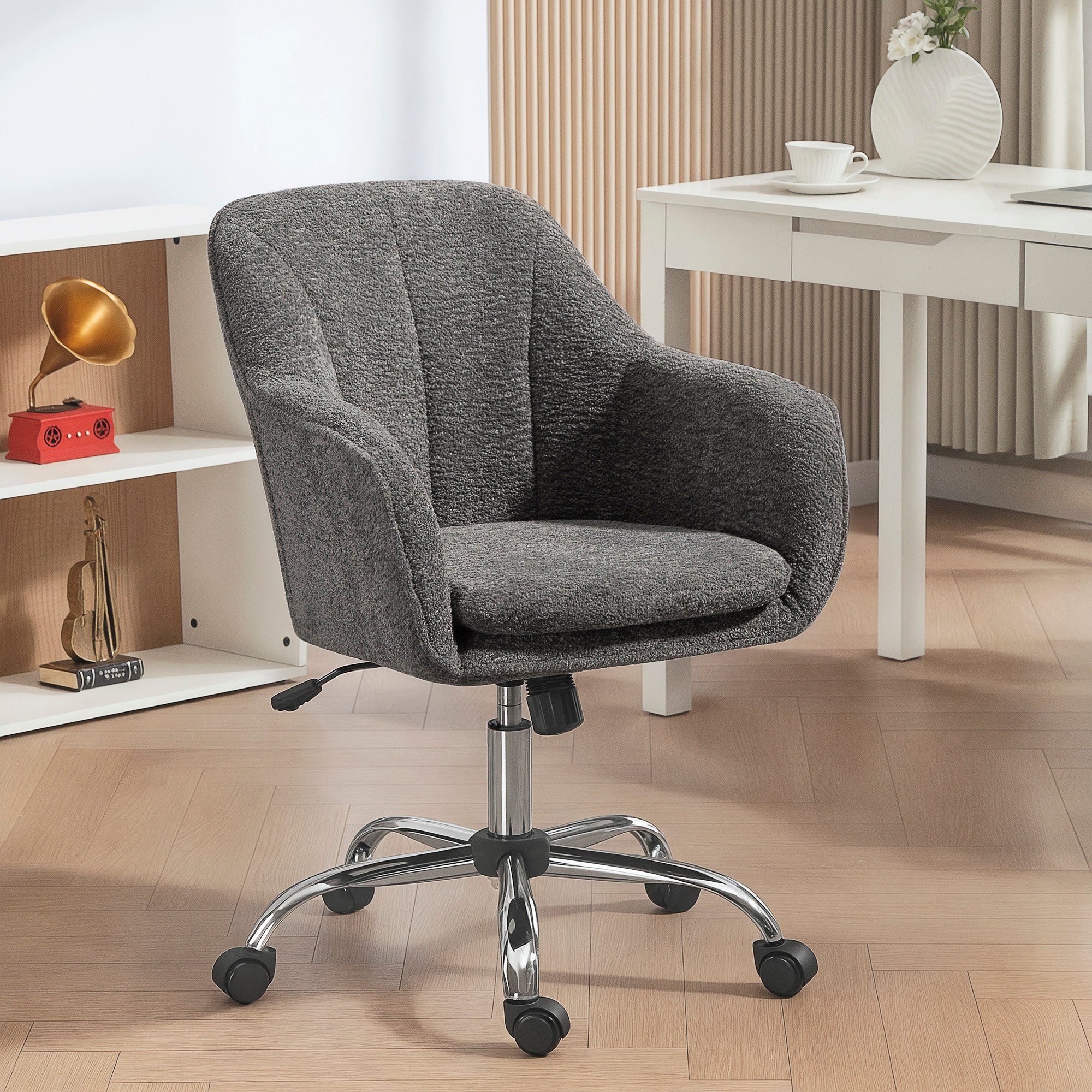Kozy - Velvet-Feel Office Chair - Grey