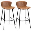 Bar Stools Set of 2, Upholstered Bar Chairs, Breakfast Kitchen Counter Chairs with Backs, Legs and Footrests for Dining Room