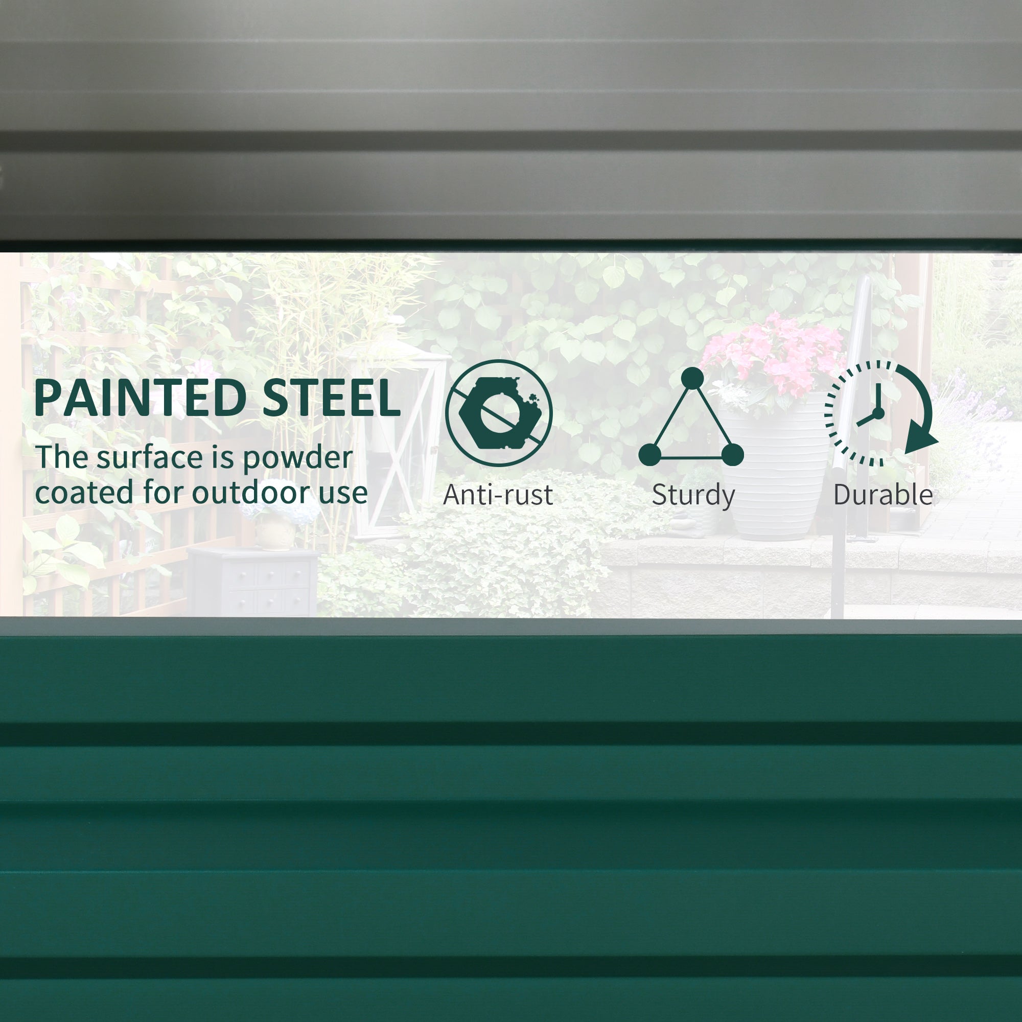 Kozy Raised Beds for Garden, Galvanized Outdoor Planters, for Herbs and Vegetables, Use for Patio, Backyard, Balcony, Green