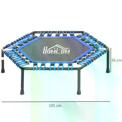 HOMCOM 40" Mini Hexagon Steel Frame Trampoline Blue