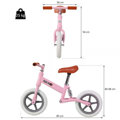 HOMCOM Balance Bike for Toddlers, No Pedal Training Bicycle for Walking Skills Development, Pink