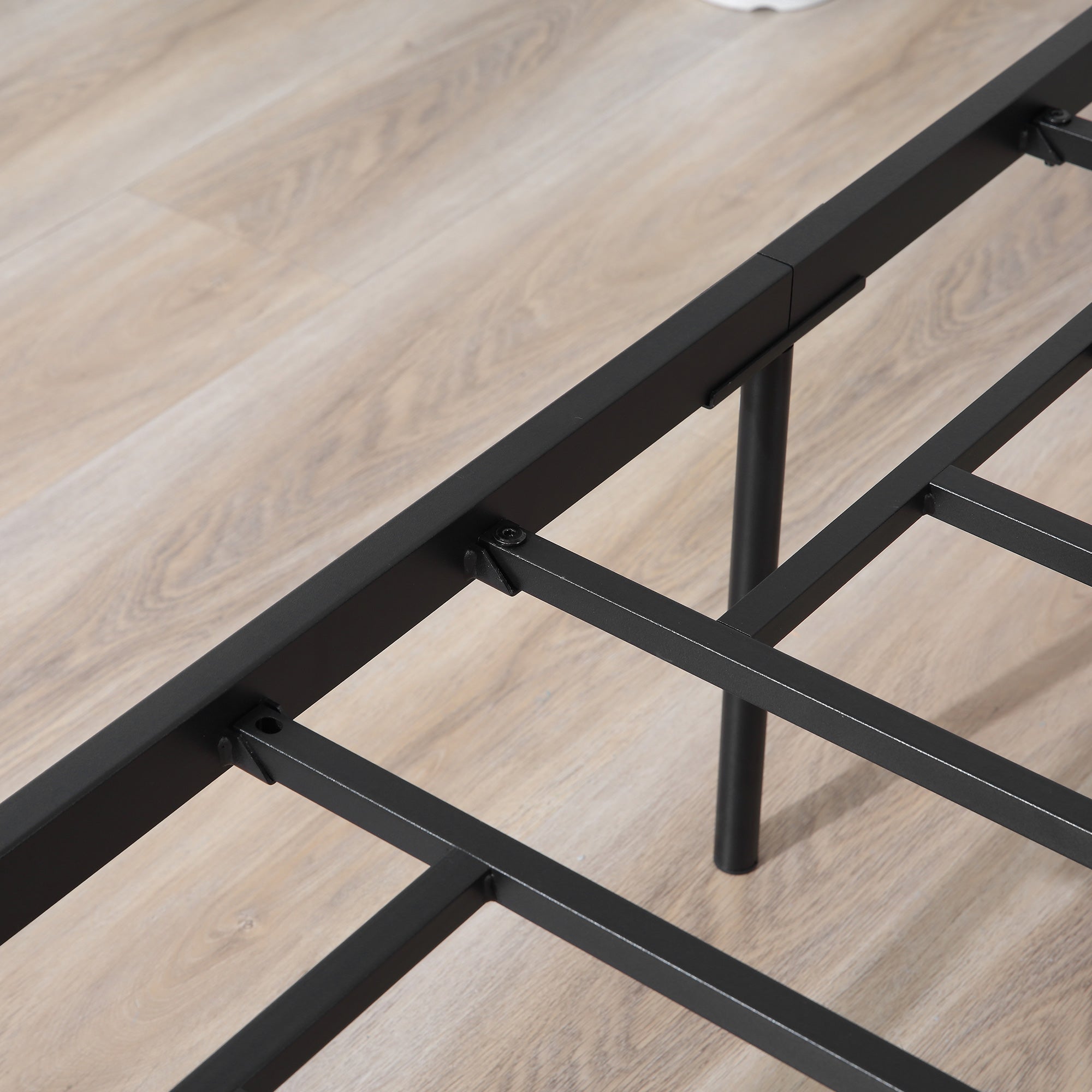 Kozy King Metal Bed Frame Solid Bedstead Base with Headboard and Footboard, Metal Slat Support and Underbed Storage Space, Bedroom Furniture, Black