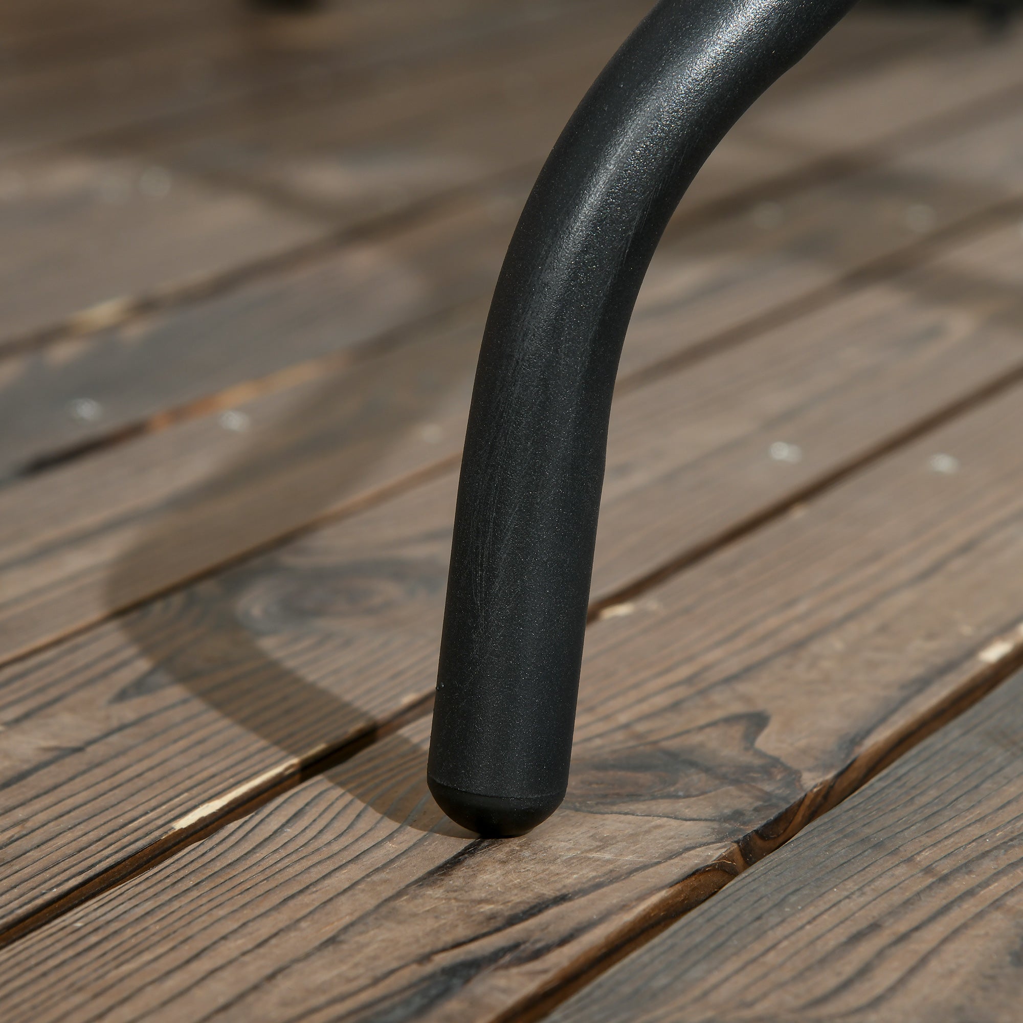 Kozy Square Garden Dining Table with Tempered Glass Top & Umbrella Hole, 76 x 76 cm