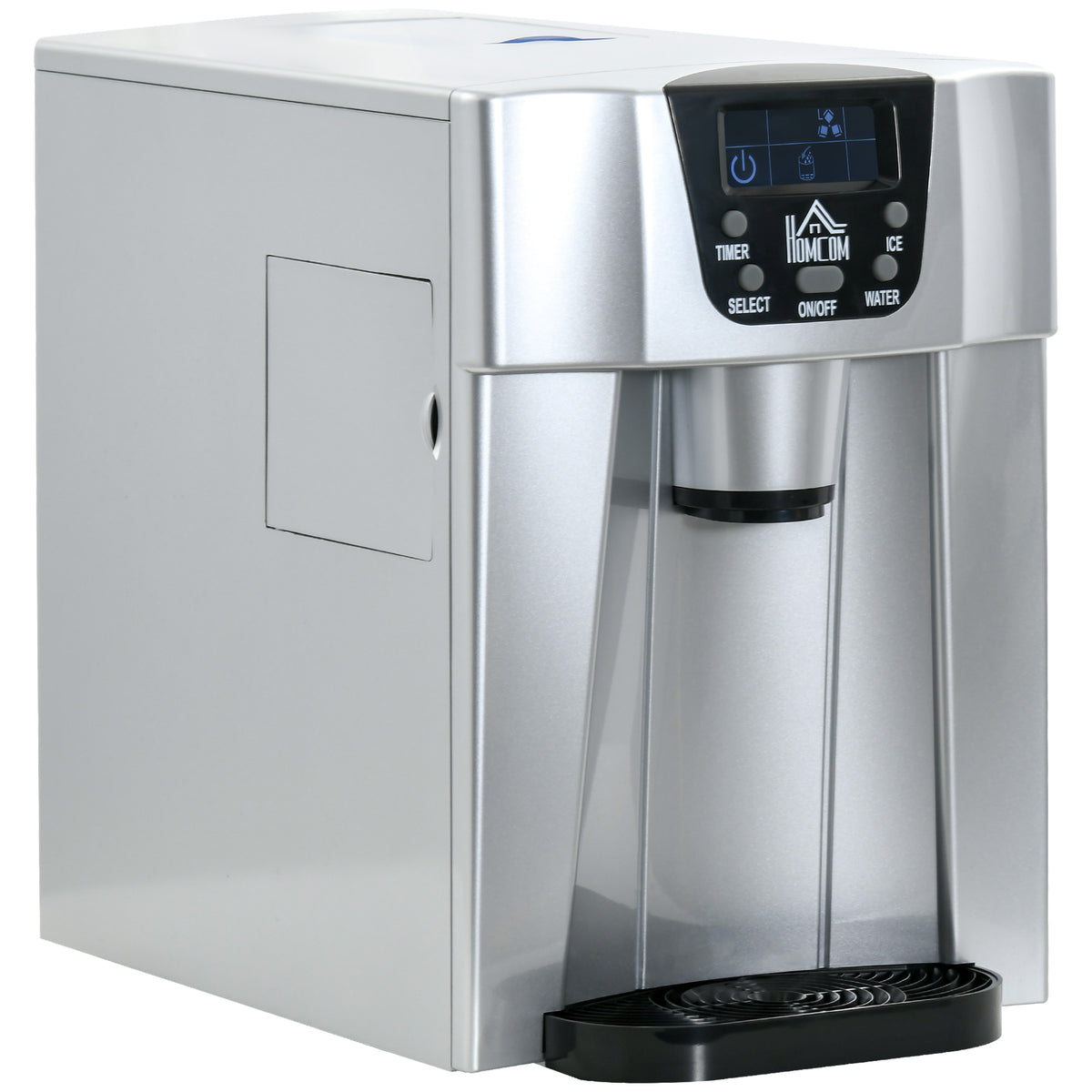 Kozy 3L Ice Maker Machine and Water Dispenser, 12kg in 24H, 2 Sizes 9 Ice Cubes Ready in 6-10 Mins Ice Machine, Silver