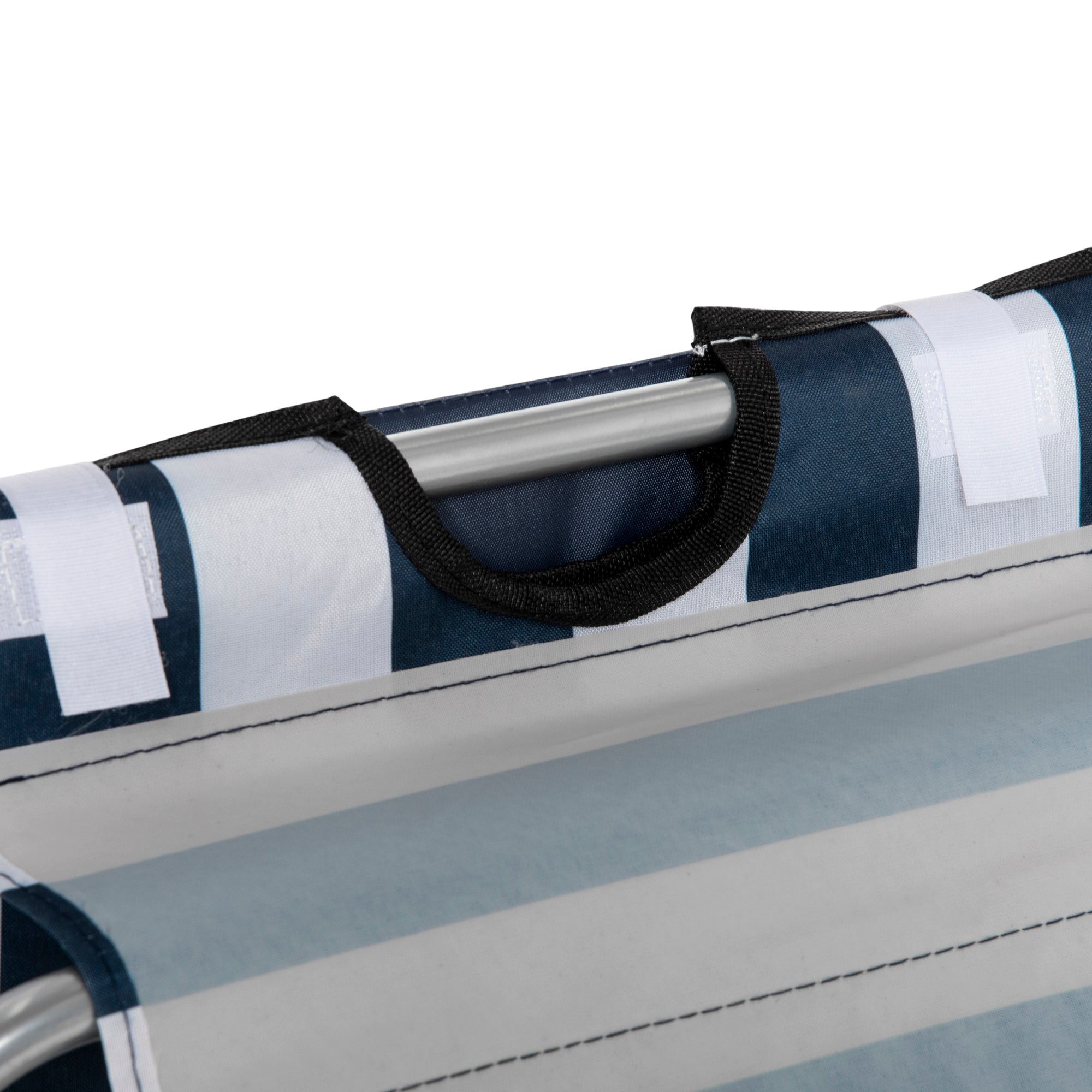 Kozy Set of 2 Foldable Garden Beach Chair Mat Lightweight Outdoor Sun Lounger Seats Adjustable Back Metal Frame PE Fabric Head Pillow w/ Carry Bag, Blue