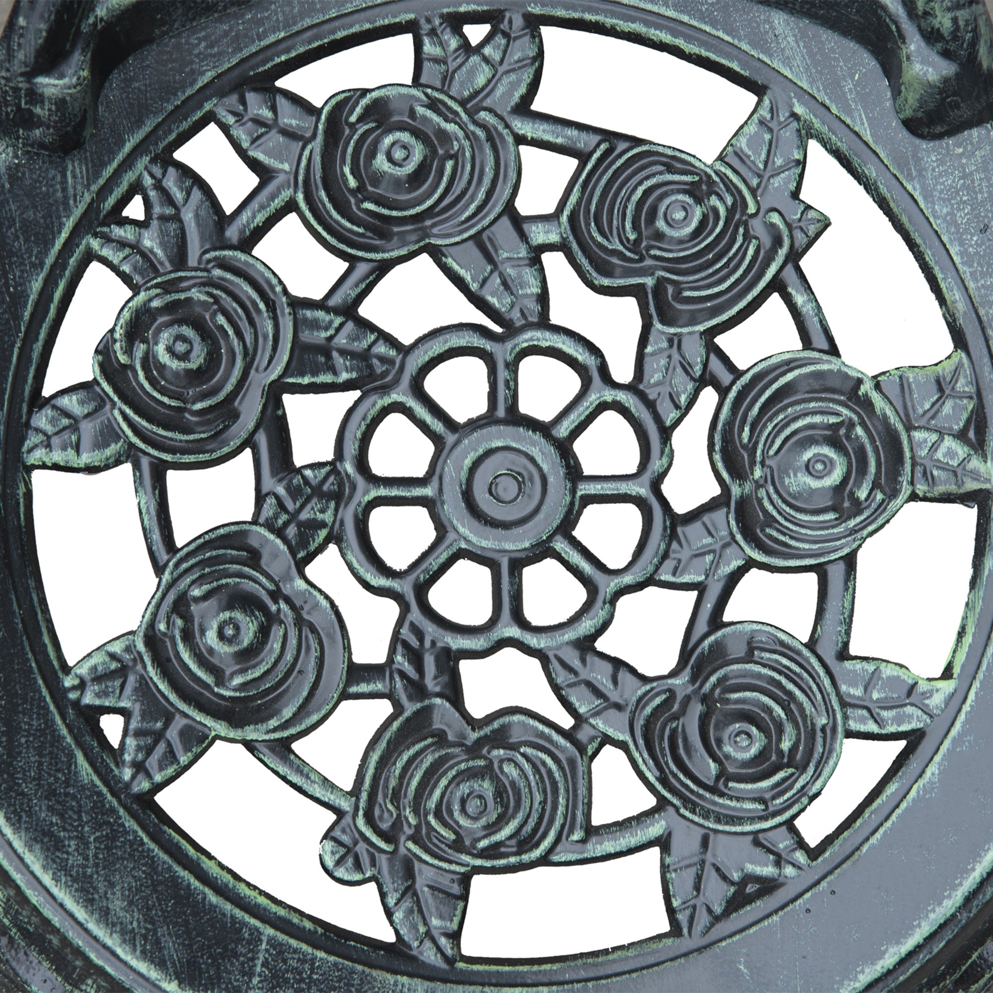 Kozy Cast Aluminium Outdoor Patio Garden Bistro Elegant Design Table Chair Set - Green (3-Piece)