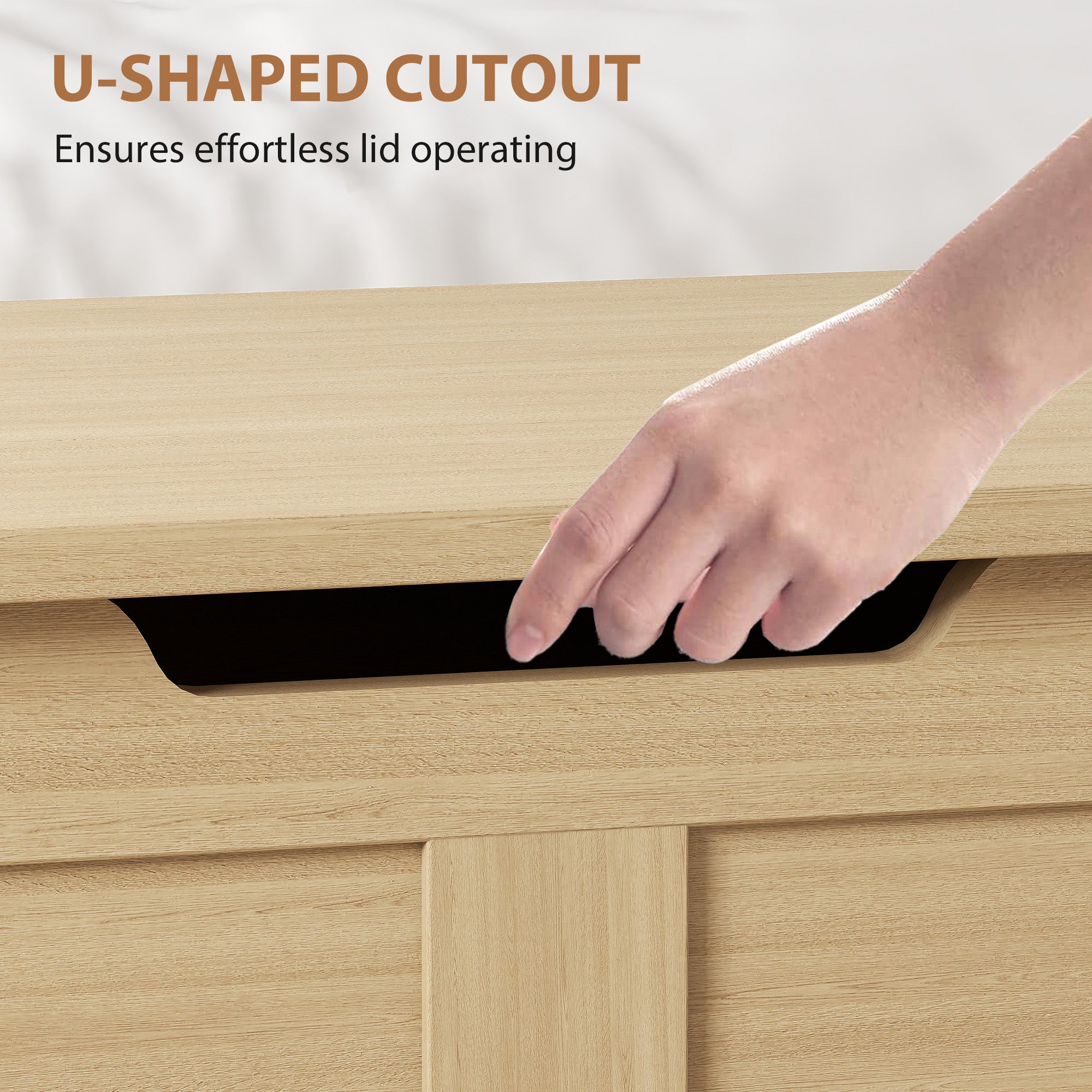 Kozy - 100L Home Storage Box, with Safety Hinges - Natural Wood Finish