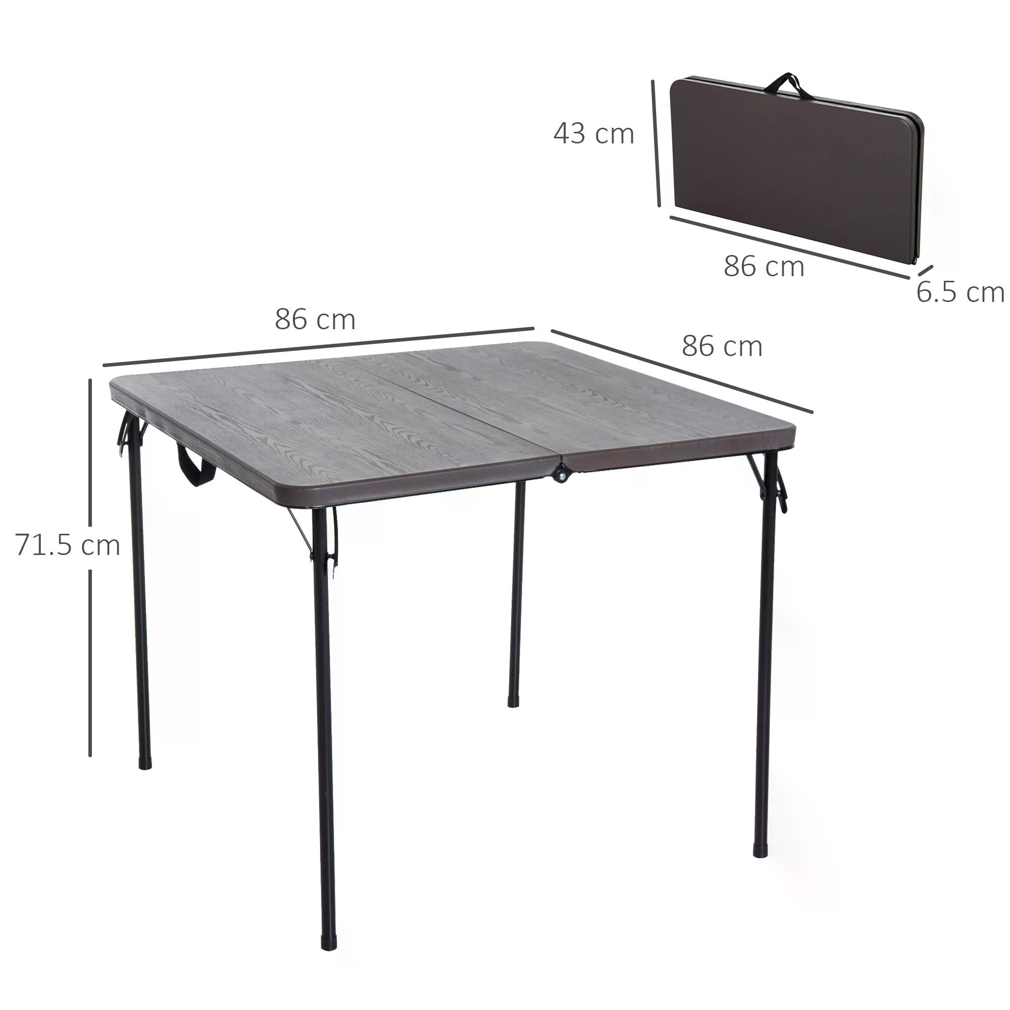 Outsunny Folding Camping Table for Outdoor Events Garden Camping BBQ Party, 86Lx86Wx71.5H cm