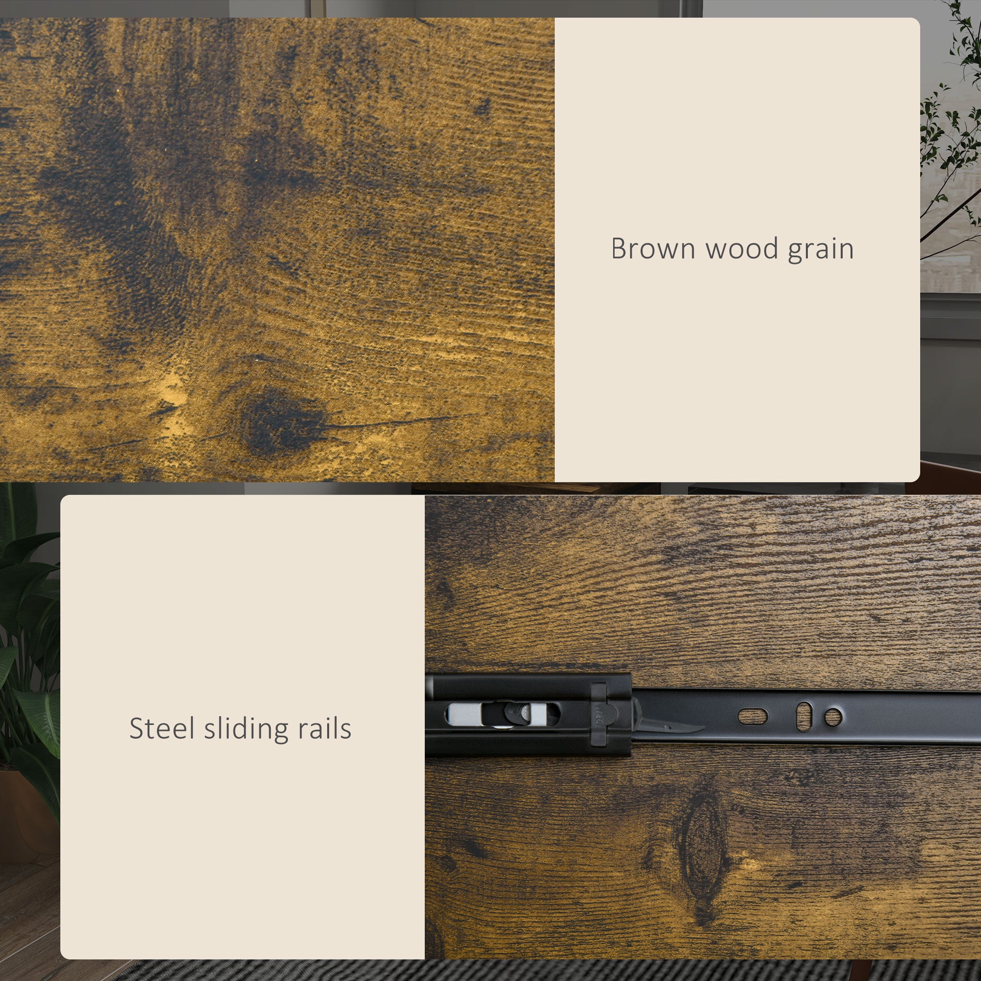 Kozy 2-Drawer file Cabinet, Industrial filing cabinets for Home, Hanging File Folders, Vertical Home Office Organizer for A4 Size, Rustic Brown