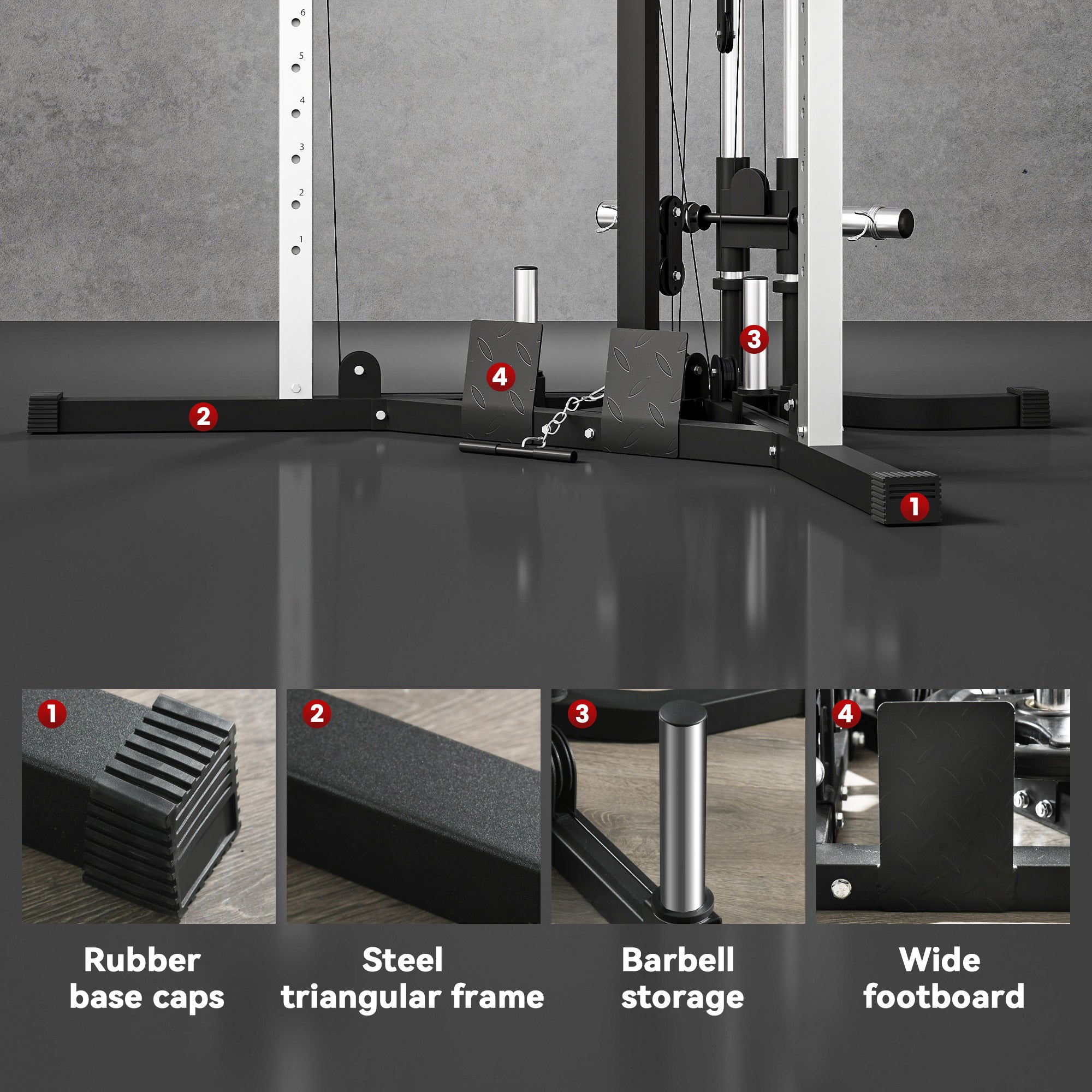 Kozy Home Gym Machine, Multifunctional Gym Equipment with High and Low Pulleys, Pull Up Bar, 15-Position Adjustable Strength Training Workout Station for Full Body Fitness