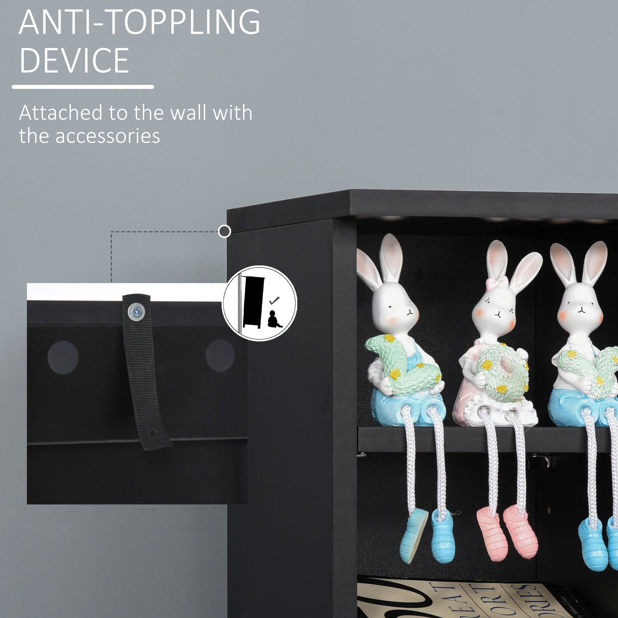 Kozy 204 CD Media Display Shelf Unit Set of 2 Blu-Ray Tower Rack w/ Adjustable Shelves Bookcase Storage Organiser, Black