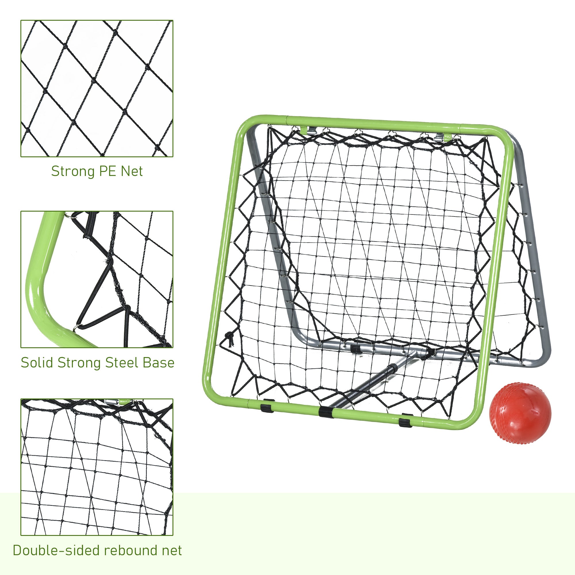 Kozy Football Training Net, Soccer Kickback Target Goal Both Side Rebounder Net, Adjustable Angle Goal Training Set for Kids and Children to Practice in Playground, Backyard