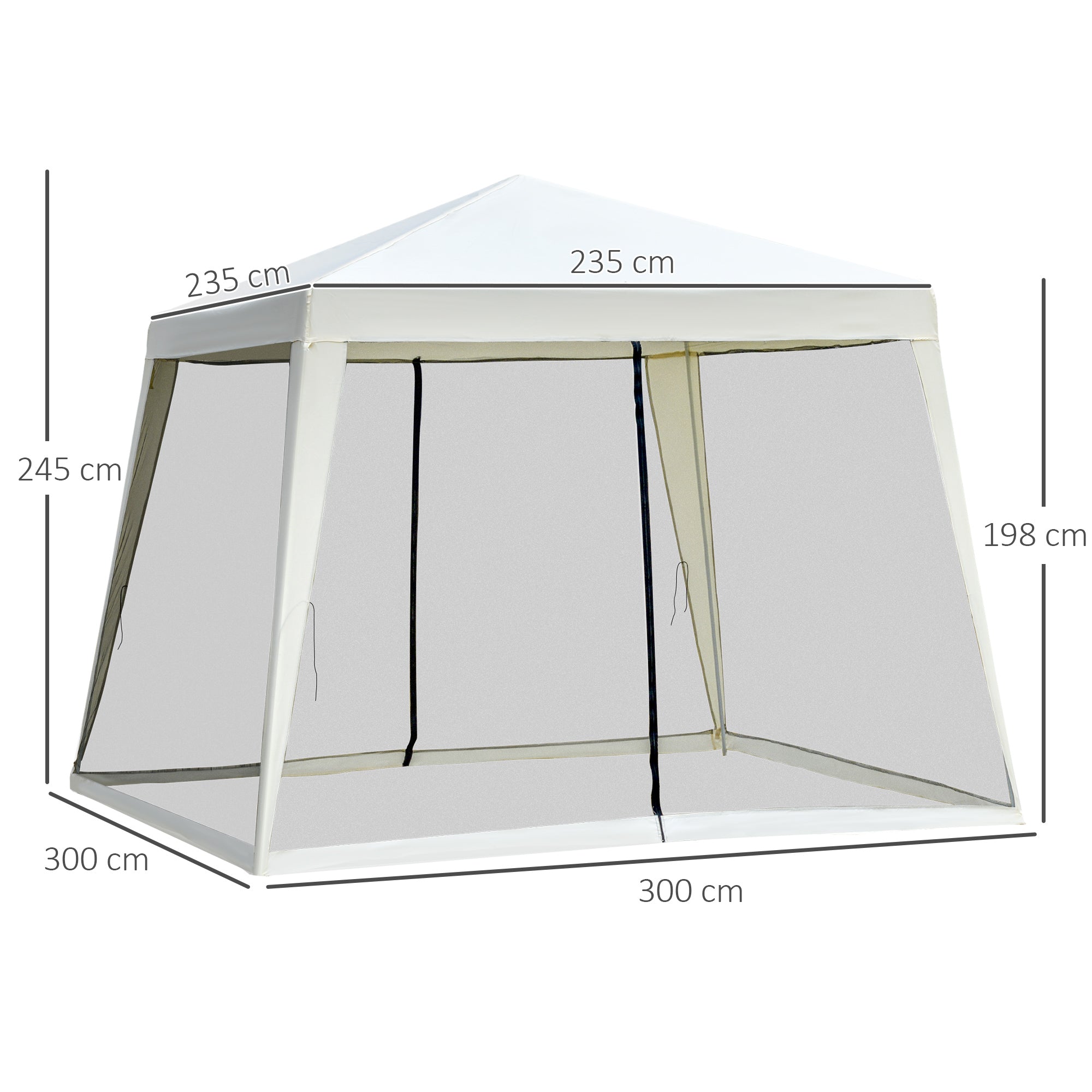 Outsunny 3x3m Outdoor Gazebo Tent W/Mesh Screen Walls