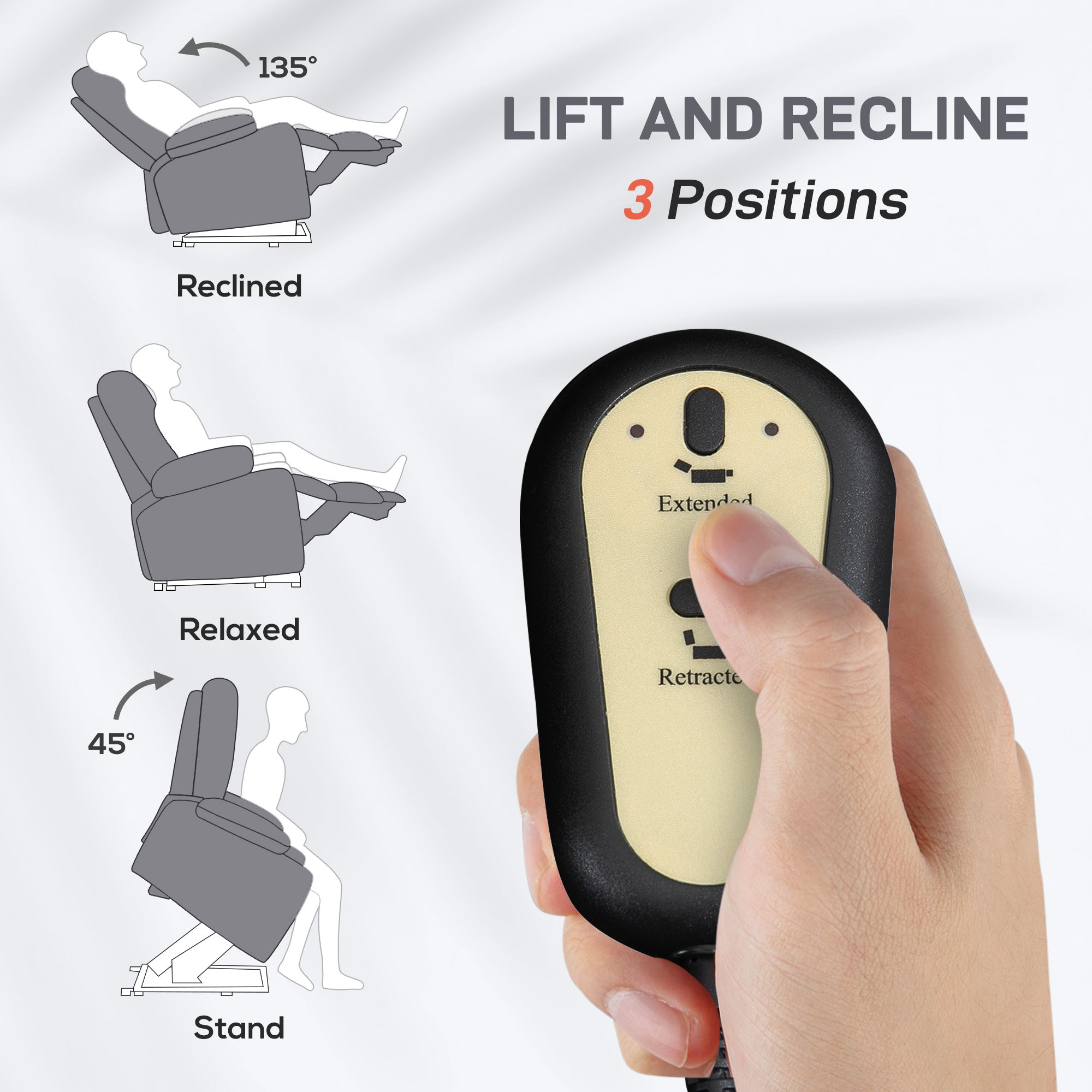 Kozy - Electric Rise/Recline Armchair, with Reading Light - Grey