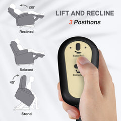 Kozy - Electric Rise/Recline Armchair, with Reading Light - Grey