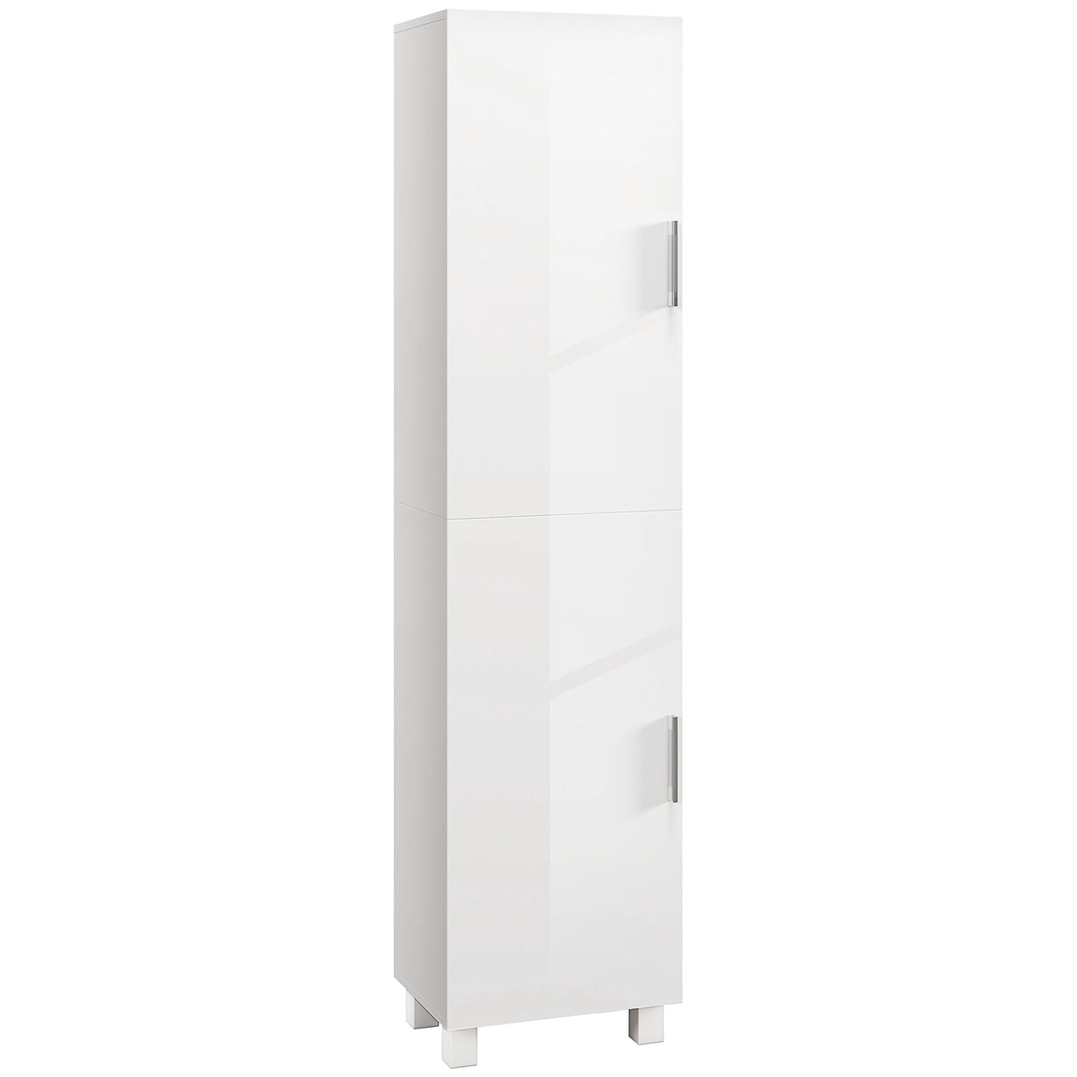 Kozy - Tall Bathroom Cabinet, Freestanding Bathroom Cabinet with Adjustable Shelves and Double Doors