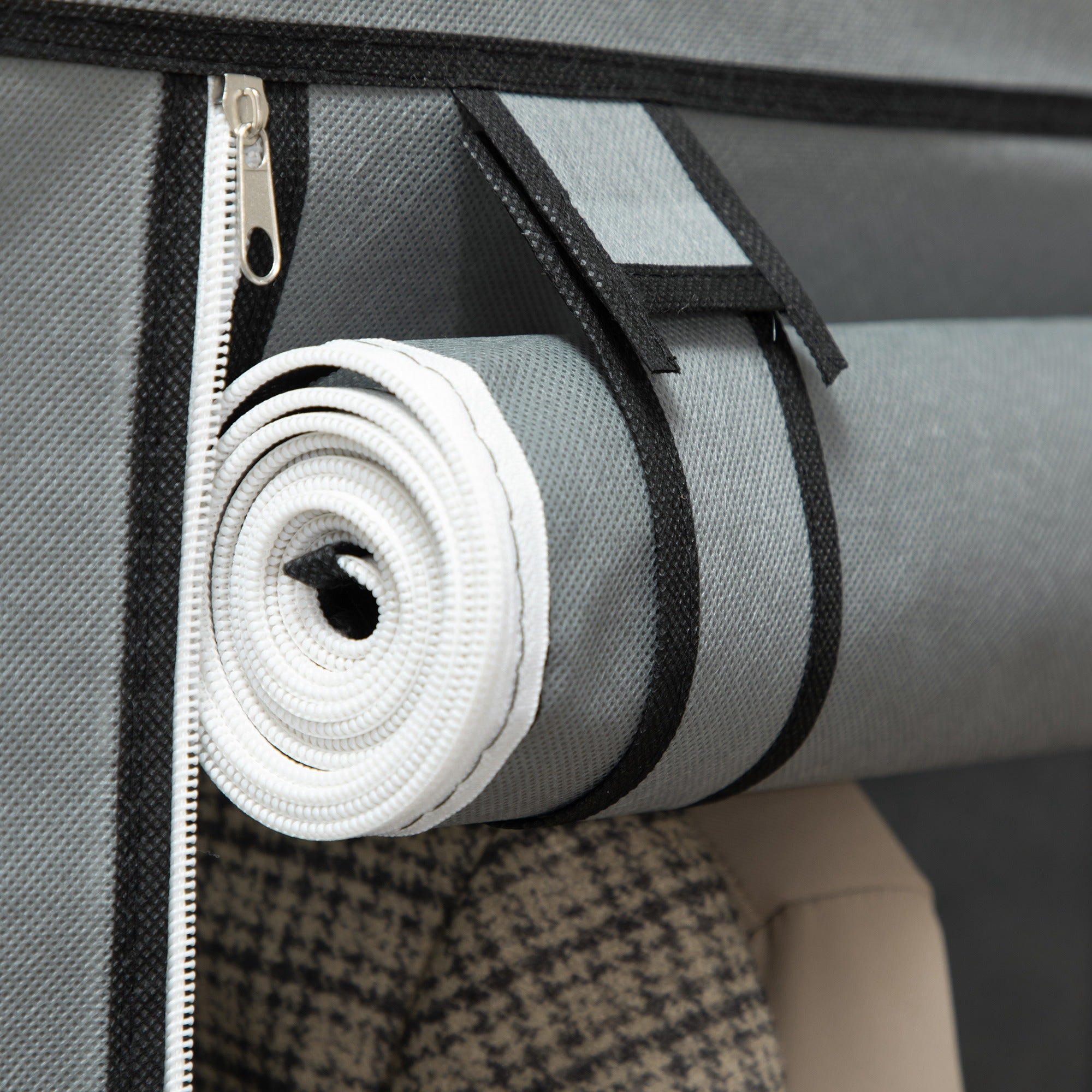 Kozy Fabric Wardrobe, with Rails and Shelves - Cream White