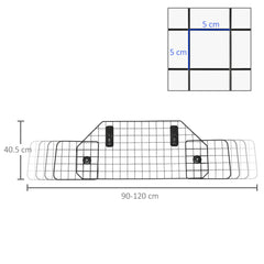 Kozy Dog Guard for Cars Adjustable Boot Barrier Metal Mesh Pet Headrest, 90-120W x 40.5H cm