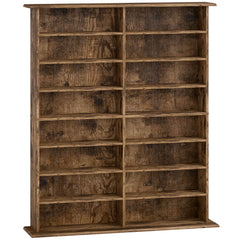 Kozy 16-Compartment Media Shelf - Rustic Brown