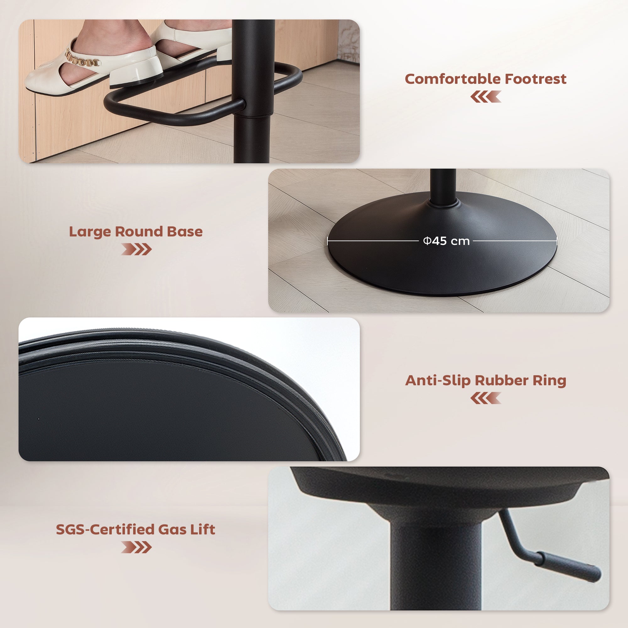 Kozy - Set of Two Relaxed Tub Bar Stools - Orange