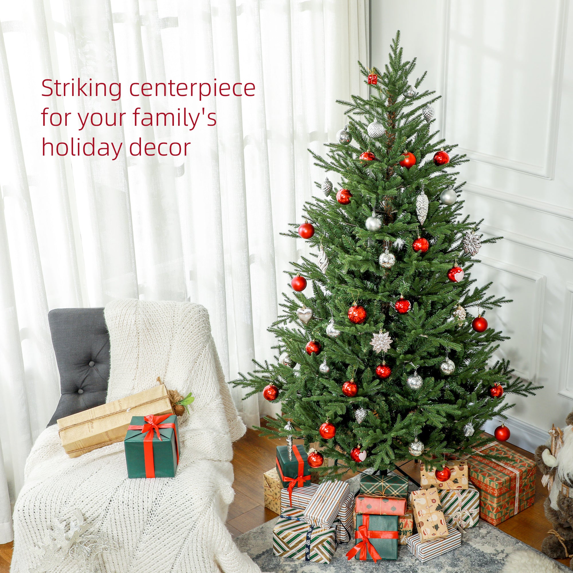Kozy - 5ft Bushy and Bare Artificial Christmas Tree - Green
