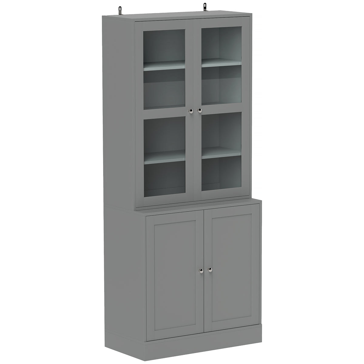 Kozy Double Storage Display Cabinet - Grey