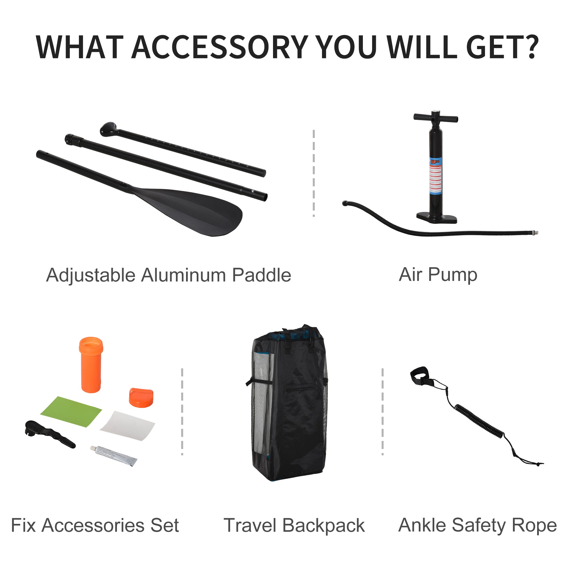 Kozy Stand Up Paddle Board SUP Accessory Carry Bag Adj Paddle Pump Leash Inflatable Paddle Board