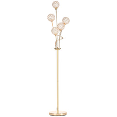 Kozy Crystal Floor Lamps for Living Room Bedroom with 5 Light, Modern Upright Standing Lamp, 34x25x156cm, Gold Tone