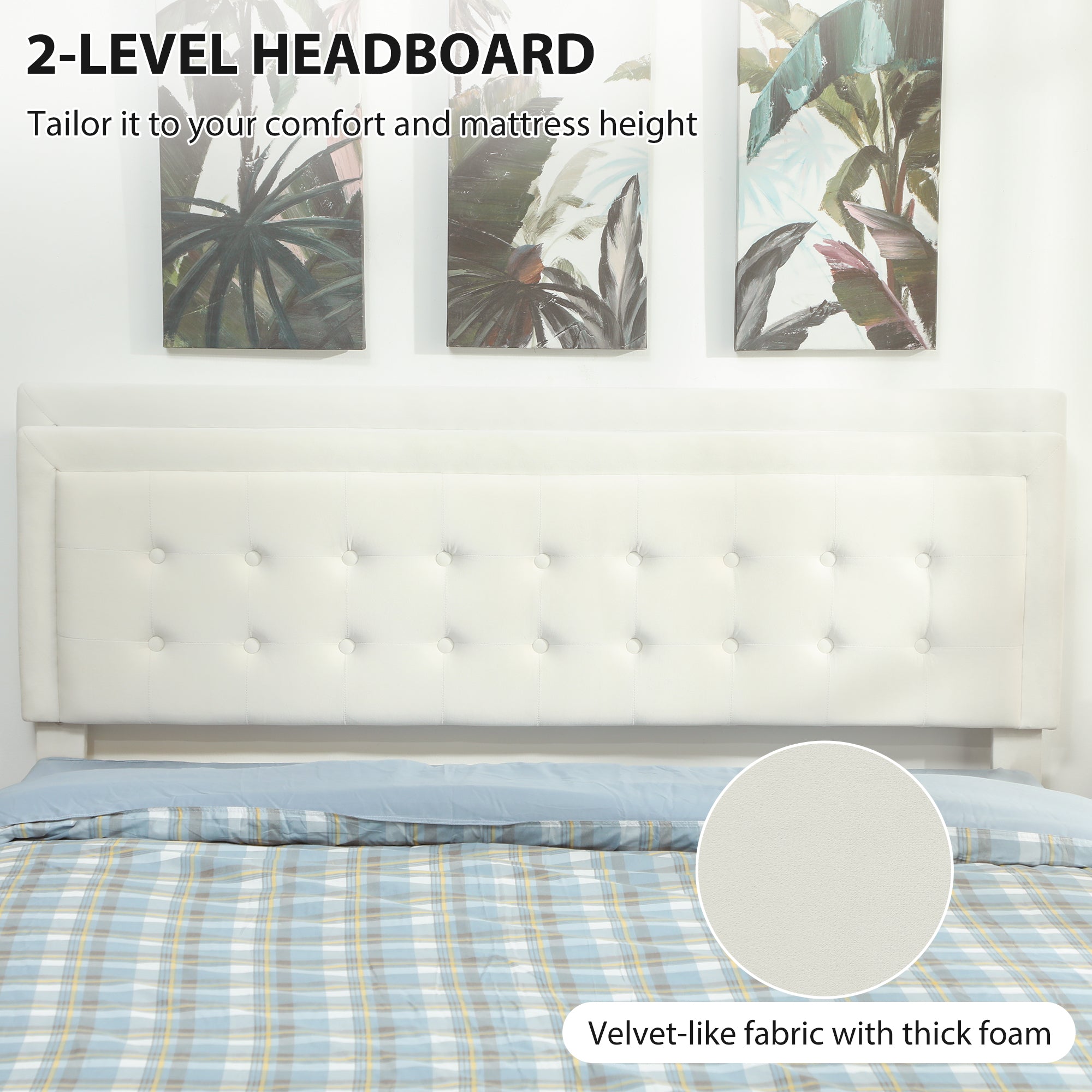 Kozy - King Size Ottoman Bed Frame, with Front Drawer - Cream