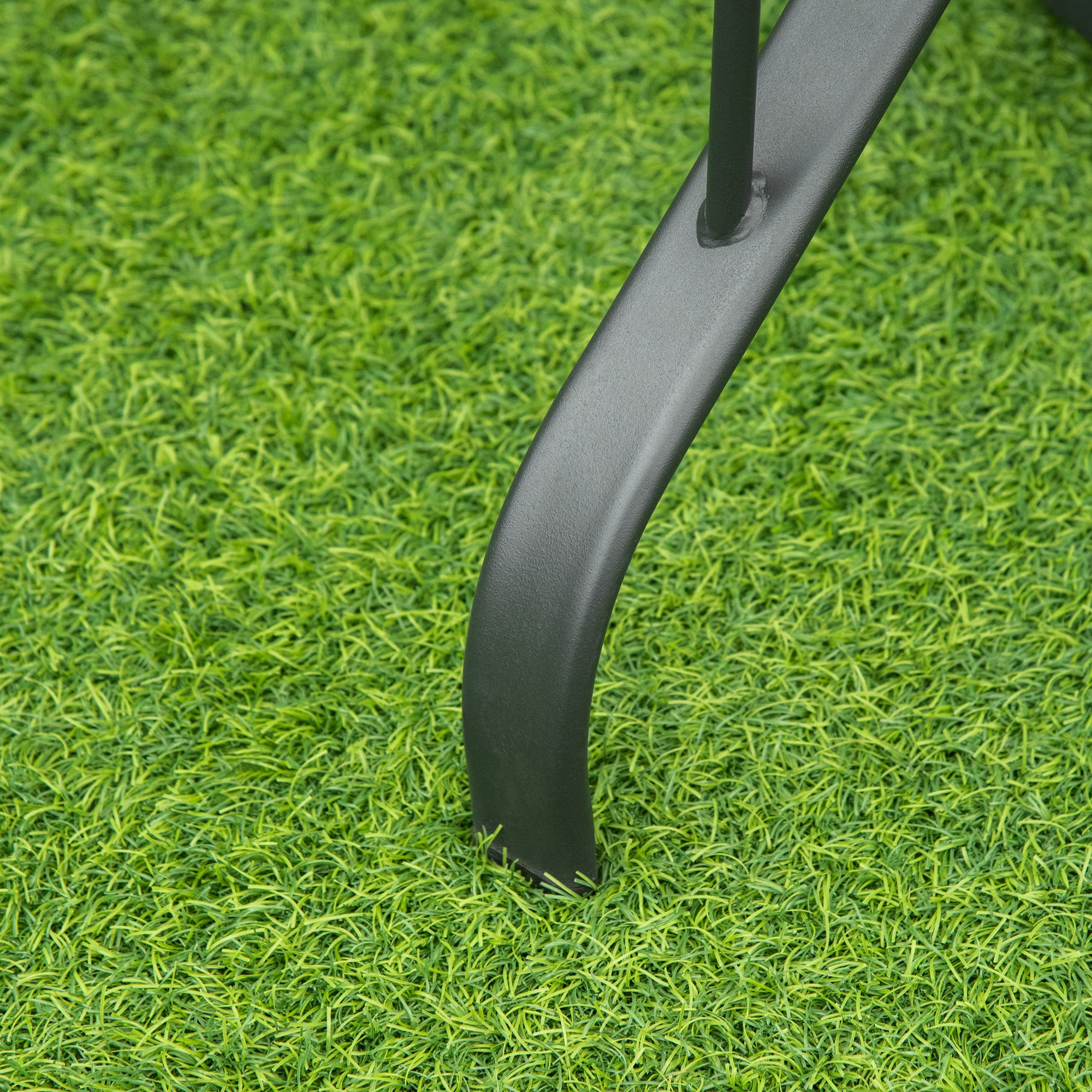 Kozy Square Outdoor Garden Dining Table with Parasol Hole, Tempered Glass Top, Steel Frame for Garden, Lawn, Patio, Black