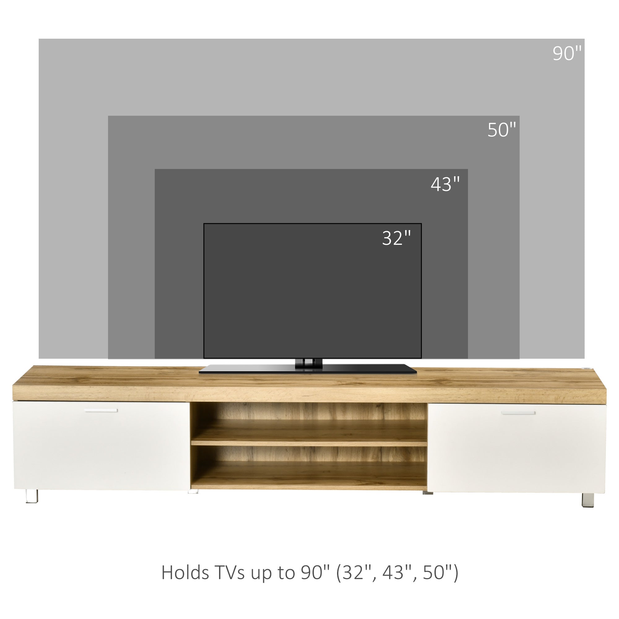 Kozy Modern TV unit Cabinet Entertainment Centre for TVs up to 90" w/ Cabinet Shelf for Living room Bedroom