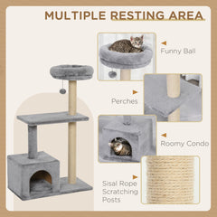 PawHut Durable Cat Scratching Tree, 3