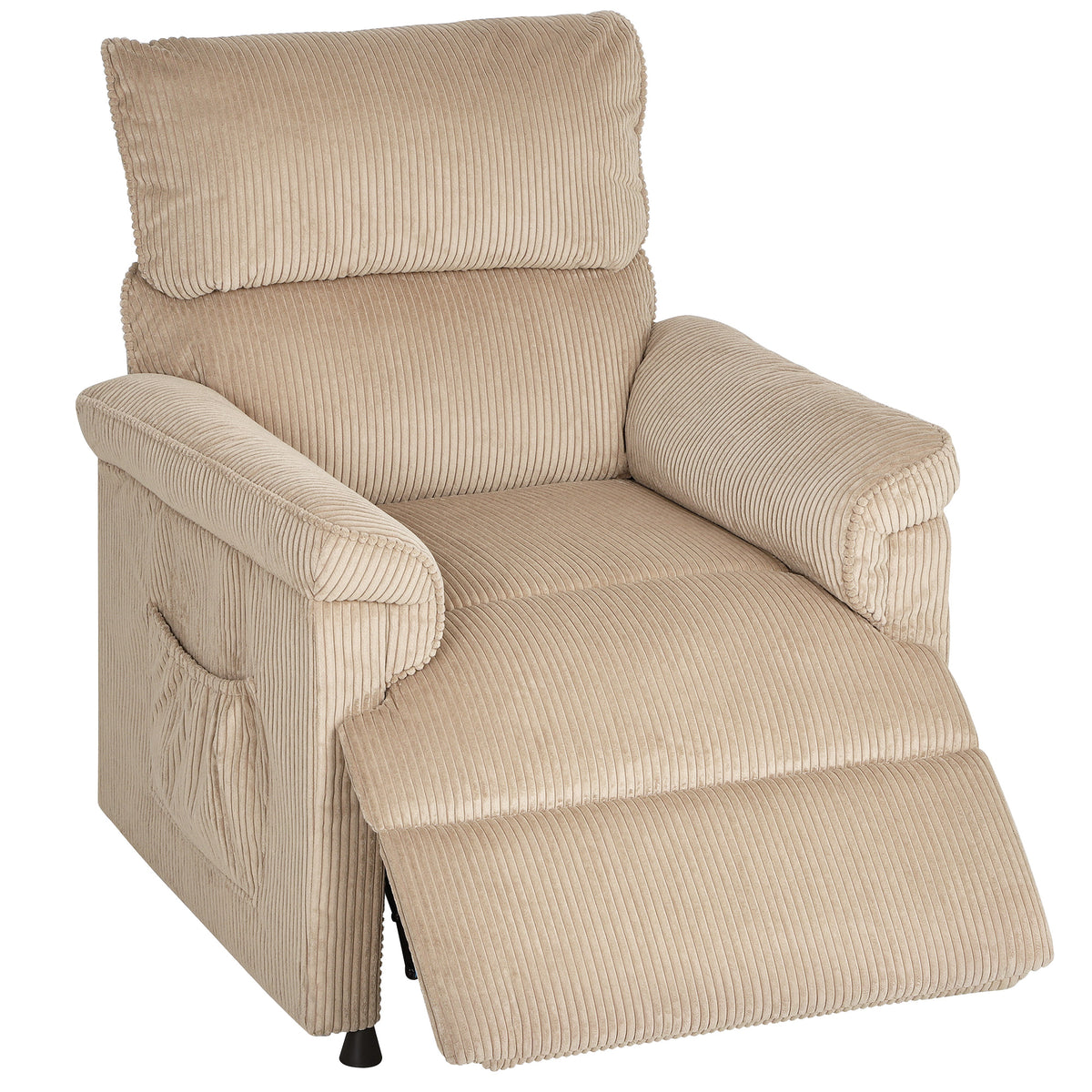 Kozy - Corduroy Electric Massage Recliner - Brown