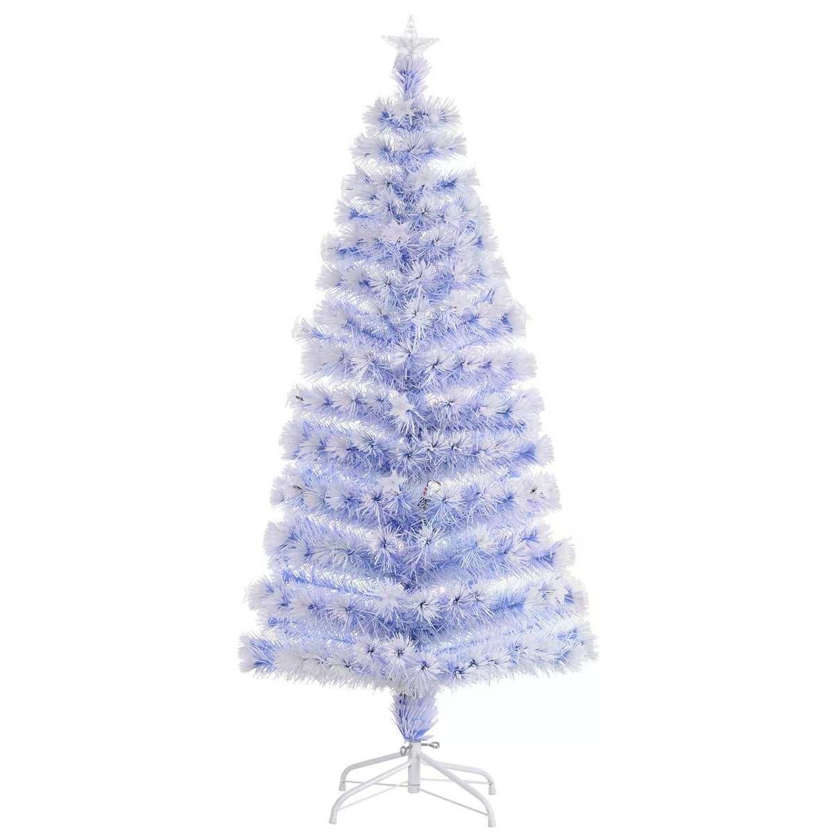 HOMCOM Artificial Fibre Optic Christmas Tree Seasonal Decoration w/ 20 LED Lights Pre