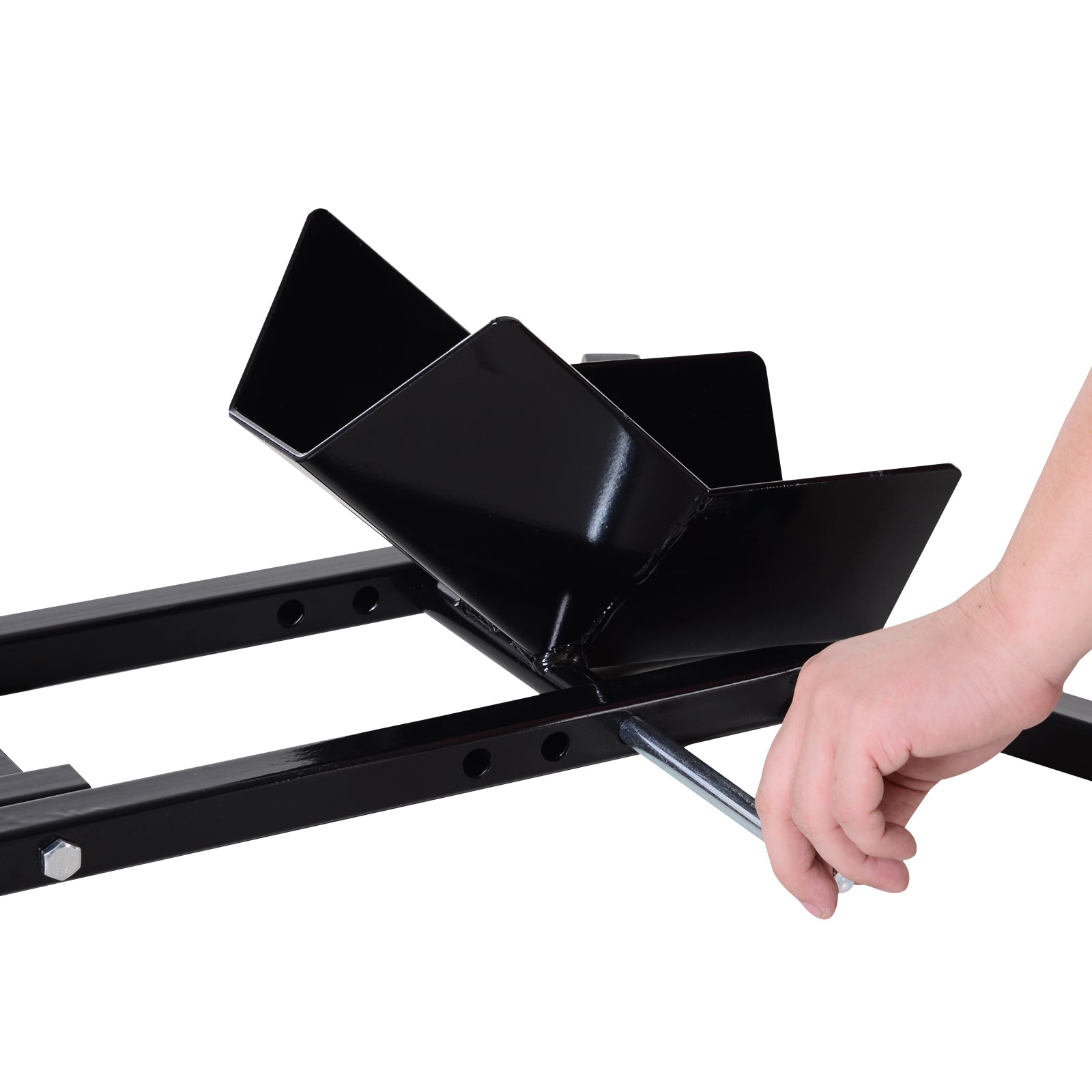 Kozy Metal Motorcycle Motorbike Wheel Chock Locking Stand System 17", 19", 21"/43, 48, 51 cm Front Wheels Steel Adjustable Fixing Tyre Holder Support