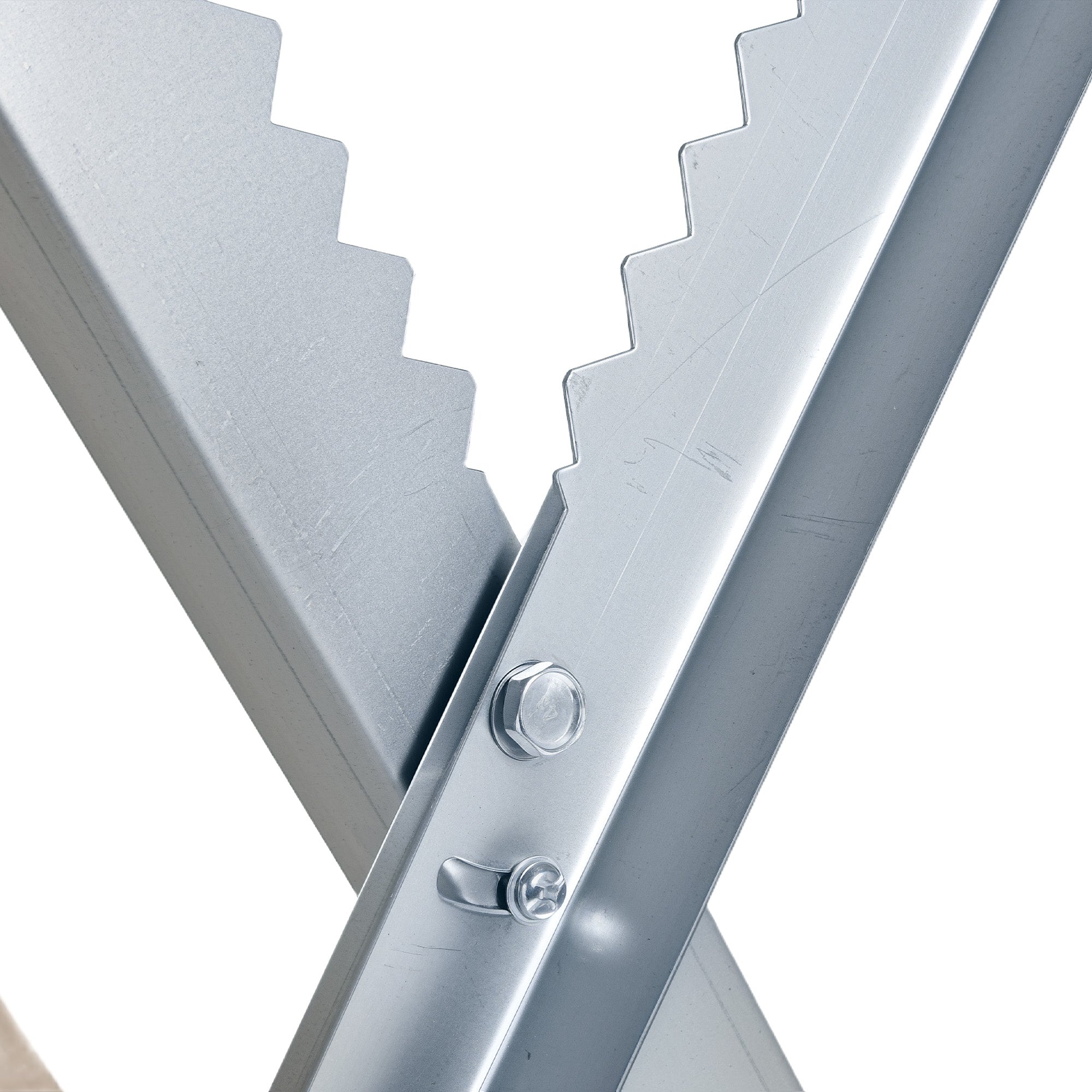 Kozy Portable Sawhorse Heavy Duty Steel Adjustable Work Support, Foldable Sawhorse Stand 100 kg Weight Capacity, Silver Tone