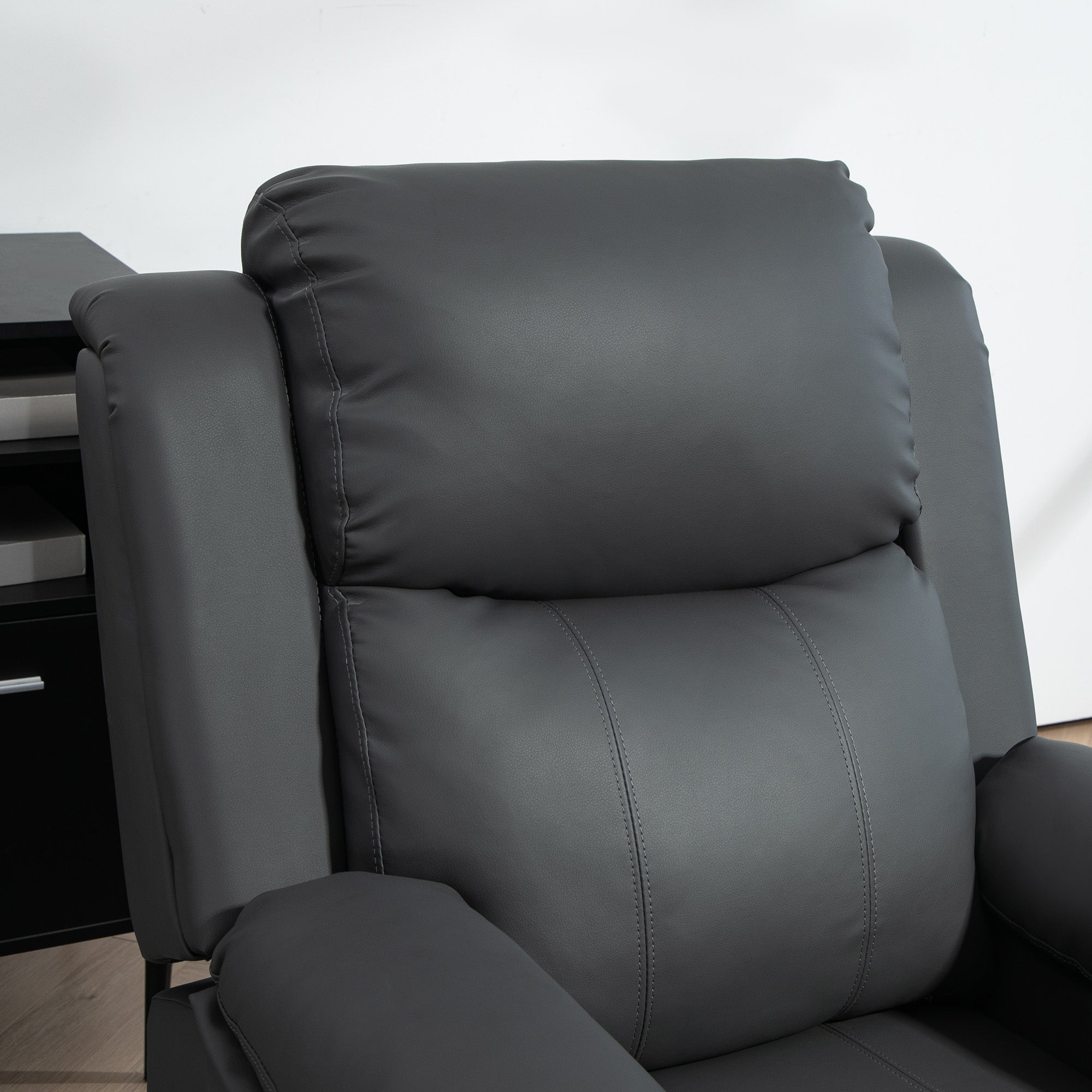 Kozy - Riser and Recliner Chair with Massage, Heat, Power Lift Recliner Chair for Elderly with Remote Control, Extended Footrest, Dual Side Pockets, Overstuffed Electric Reclining Armchair, Dark Grey