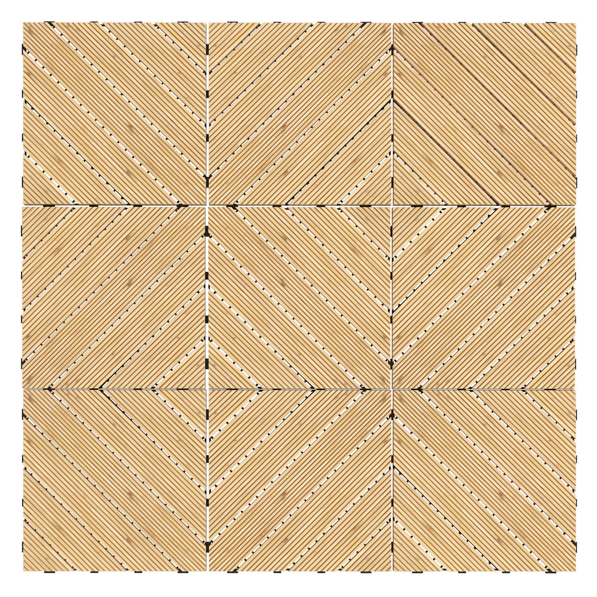 Outsunny 9 Pcs Garden Decking Tiles Wooden Outdoor Flooring Tiles for Patio, Balcony, Terrace, Hot Tub, Yellow | Aosom UK