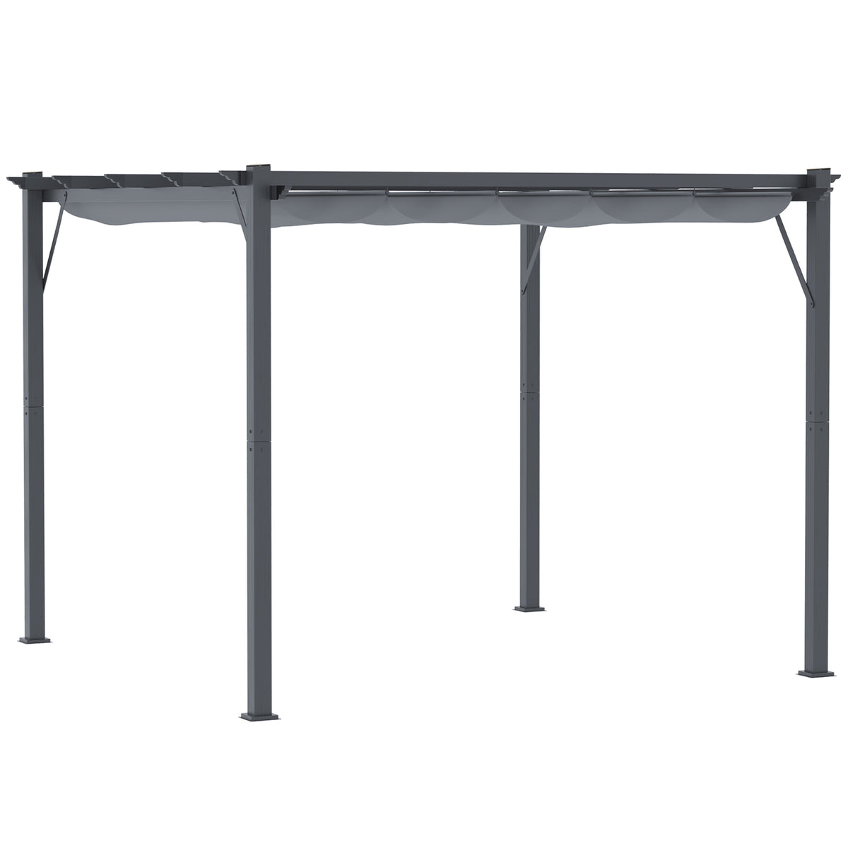 Kozy 3 x 3 m Aluminum Gazebo, with Retractable Roof - Grey