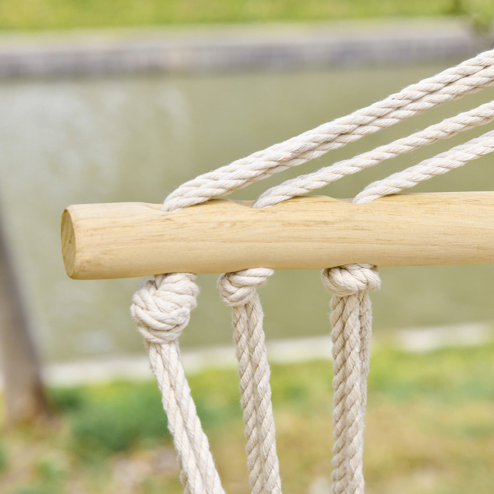 Kozy Hanging Hammock Chair Swing Chair Thick Rope Frame Safe Wide Seat Indoor Outdoor Home, Patio, Yard, Garde Spot Stylish Multi-Color Stripe