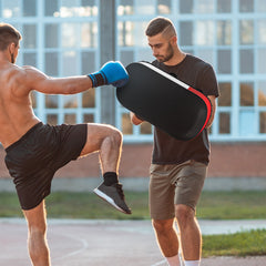 SPORTNOW Kick Shield for Martial Arts Training, Thick Padding, for Muay Thai, Karate, Taekwondo, Kickboxing, Black | Aosom UK