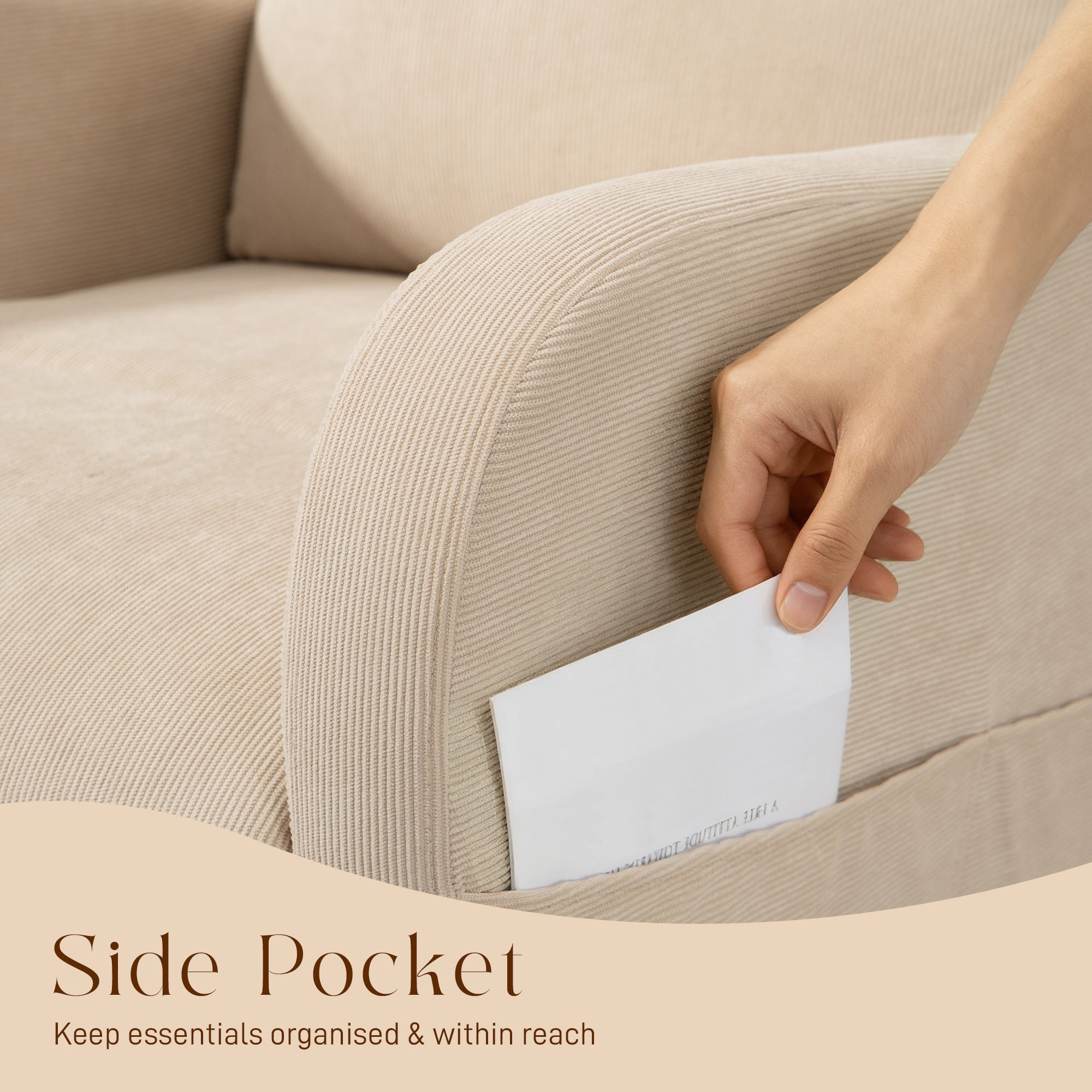 Kozy - Corduroy Rocking Armchair - Beige