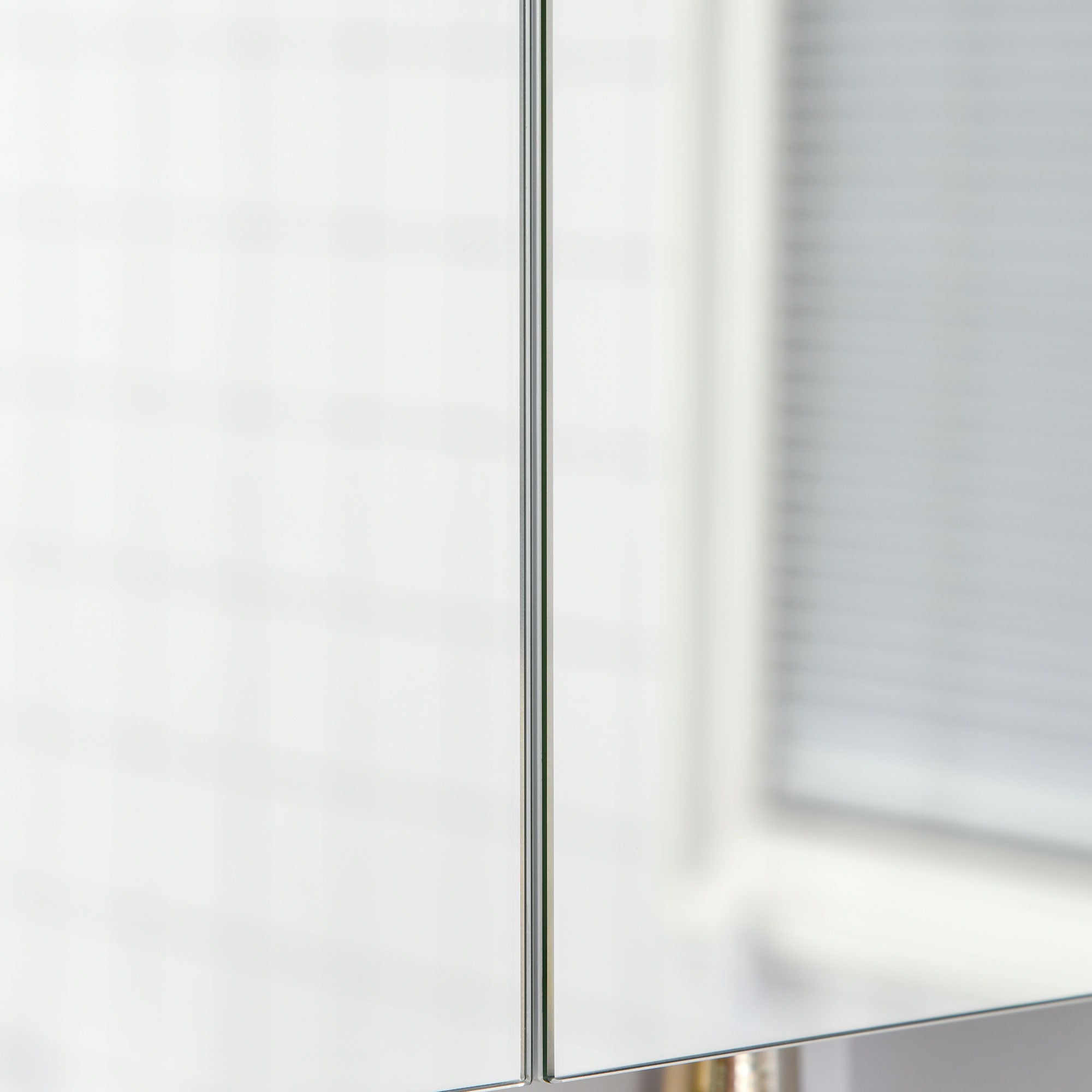 Kozy Bathroom Cabinet with Mirror, Wall Mounted Bathroom Mirror Cabinet with Adjustable Shelf, 2 Doors Storage Cupboard, White