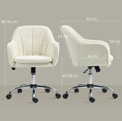 Kozy - Velvet-Feel Office Chair - Beige
