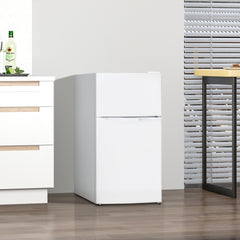 Kozy - 88L Under Counter Fridge Freezer, Small Refrigerator with 5-Setting, 3 Star Freezer Rating, White