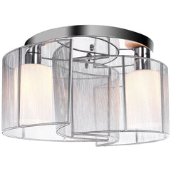 HOMCOM Modern Design Mini Style Flush Mount Ceiling Light with Flush Metal Finish Chandelier for Hallway, Dining Room, Living Room - White | Aosom UK