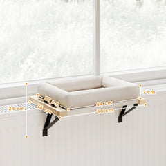 Kozy - Cat Radiator Bed, Adjustable Hanging Cat Hammock with Removable and Washable Cushion for Indoor Cats, Cream White