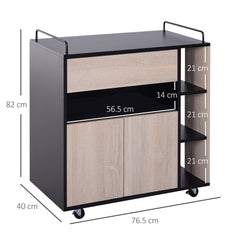 HOMCOM Rolling Kitchen Island, 76.5Wx40Dx82H cm