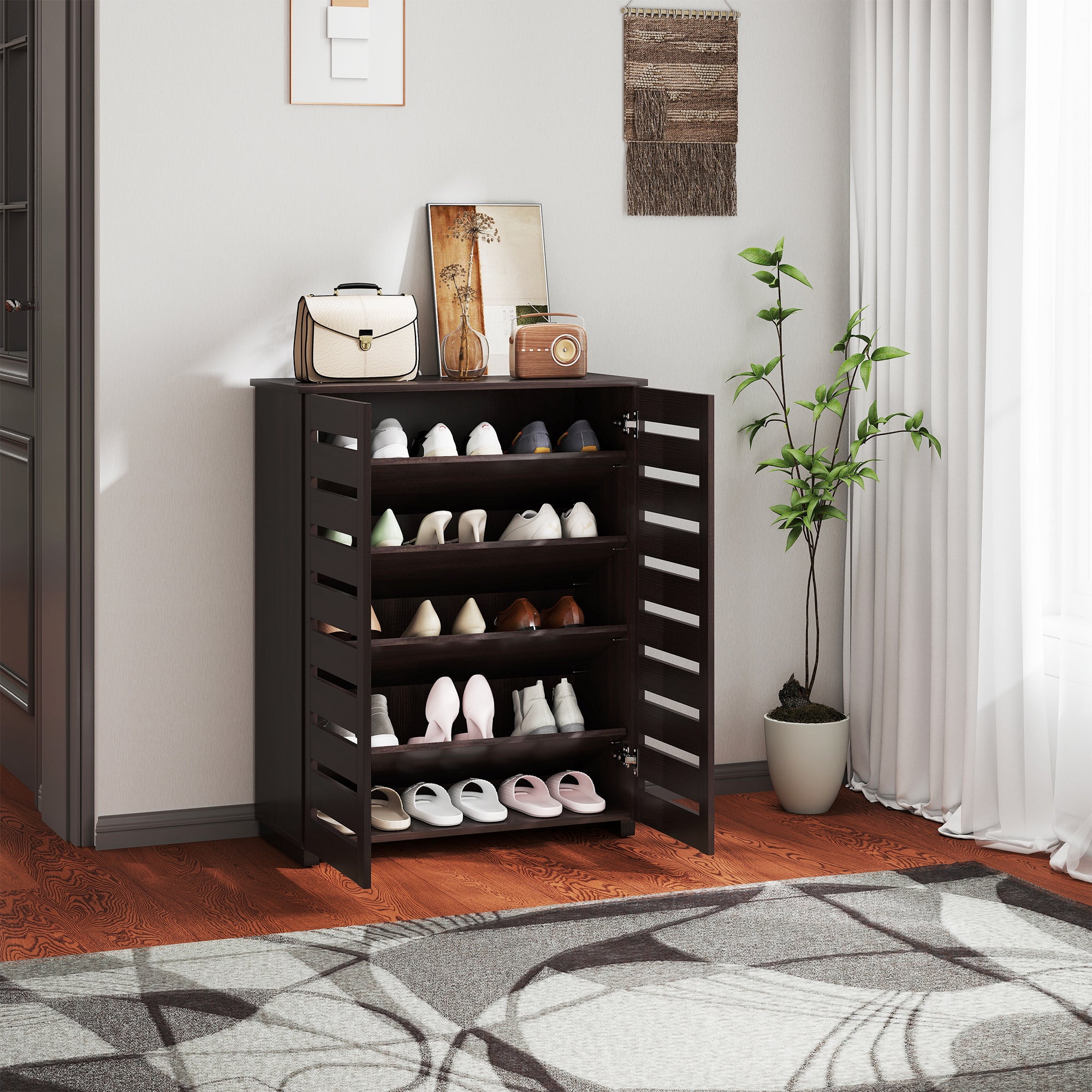 Kozy 15 Shoe Storage Cabinet - Wood-Effect